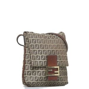 Fendi Zucchino shoulder bag 8BT075 brown canvas leather ladies FENDI
